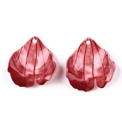 オペークアクリルパーツ  花  インディアンレッド  19~21x15.5~20x2~5mm  穴：1~1.5mm&nbsp;SACR-D007-01A-03