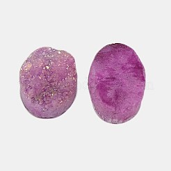 Electroplate Natural Druzy Crystal Cabochons&nbsp;G-L048-18x13mm-M