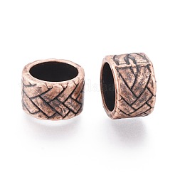 チベット風合金ビーズ  大穴ビーズ  コラム  赤銅鉱  13x8mm  穴：10mm&nbsp;PALLOY-J707-13R