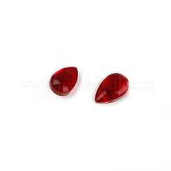 クリアガラスチャーム  ティアドロップ  レッド  9x6x6mm  穴：0.8mm&nbsp;GLAA-L027-L07