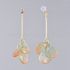 Glass Cluster Beads Dangle Ear Studs&nbsp;EJEW-JE03915-06