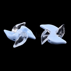 不透明なアクリルビーズ  ファン  ライトスカイブルー  29.7x29.5x7.8mm  穴：2.5mm  250個/ 500g&nbsp;SACR-P030-C02-03