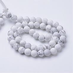 天然石ハウライトビーズ連売り  つや消しスタイル  ラウンド  8~8.5mm  穴：1mm  約47個/連  15.5