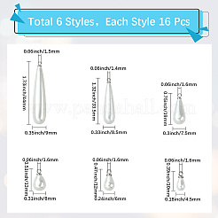 96Pcs 6 Styles ABS Plastic Imitation Pearl Pendants&nbsp;KY-SC0002-33P
