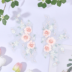 2Pcs Polyester Computerized Embroidered Appliques&nbsp;DIY-CY0003-42