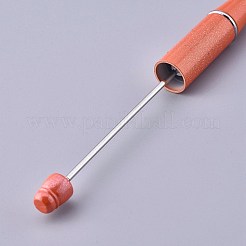 プラスチック製のビーズのペン  プレスボールペン  DIYペンの装飾用  ダークオレンジ  144x12mm  中棒：2mm&nbsp;X-AJEW-L082-A09