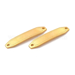 201ステンレススチールコネクタチャーム  カーブ長方形のリンク  24KGP本金メッキ  30.5x6x0.8mm  穴：1.4mm&nbsp;STAS-P320-09G