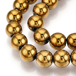 Non-magnetic Synthetic Hematite Beads Strands&nbsp;G-S096-8mm-2