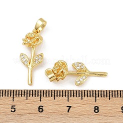 Brass Micro Pave Cubic Zirconia Pendants&nbsp;KK-F908-22G