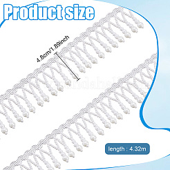 プラスチックビーズトリム付きポリアミド5ヤード  ホワイト  1-7/8インチ（48mm）  約5.00ヤード（4.57m）/ pc&nbsp;OCOR-WH0109-087A