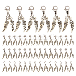 Tibetan Style Alloy Wing Pendant Decoration&nbsp;HJEW-AB00504
