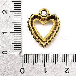 合金のチベット風チャーム  カドミウムフリー＆鉛フリー  ハートチャーム  アンティーク黄金  18x15x2.5mm  穴：1.8mm  約925個/1000g&nbsp;TIBE-L008-07AG