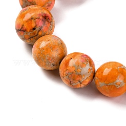 段階的な天然インペリアルジャスパービーズ連売り  染め  ラウンド  ダークオレンジ  10~18mm  穴：1.6mm  約29個/連  16.14''（41センチメートル）&nbsp;G-P551-B01-01