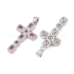 Brass Micro Pave Cubic Zirconia Pendants&nbsp;CU-CBADC6C-12P-06