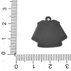 304ステンレスペンダント  アカデミックドレスのチャーム  艶出し  イオンプレーティング（ip）  ブラック  20x22x1.5mm  穴：1.9mm&nbsp;SA-CBAE115-02EB