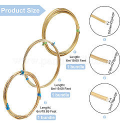3 Bundles 3 Size Brass Craft Wire Sets&nbsp;CWIR-BC0001-41