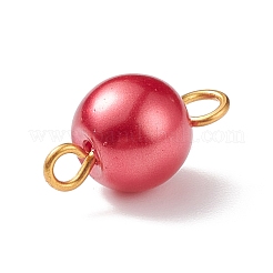 Glass Imitation Pearl Connector Charms&nbsp;PALLOY-JF01881-05