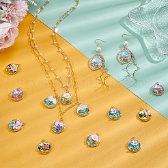 16Pcs 8 Styles Alloy Enamel Pendants&nbsp;ENAM-UN0001-41