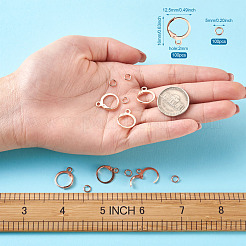 Brass Leverback Earring Findings&nbsp;KK-TA0007-89RG