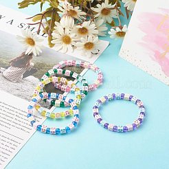 Craft Cube with Mixed Expression Acrylic Beads Stretch Bracelet for Kid&nbsp;BJEW-JB06581