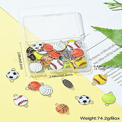 40Pcs 8 Styles Sports Theme Alloy Enamel Connector Charms&nbsp;ENAM-CJ0005-90