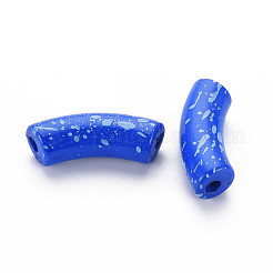 不透明なスプレー塗装アクリルビーズ  ツートン  カーブチューブ  ミックスカラー  36x13.5x11.5mm  穴：4mm  約148個/500g&nbsp;MACR-S372-001F