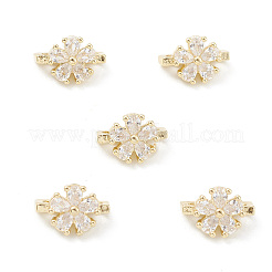 Rack Plating Brass Pave Cubic Zirconia Slide Charms&nbsp;KK-G464-03LG