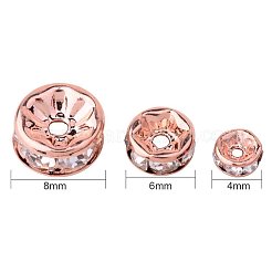 Rondelle Brass Rhinestone Spacer Beads&nbsp;RB-PH0001-05RG-NF