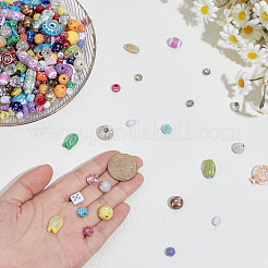 220g メッキアクリルビーズ  ライン入り  混合図形  ミックスカラー  6~22x6~16x3~10mm  穴：1~3mm&nbsp;MACR-PA0001-56