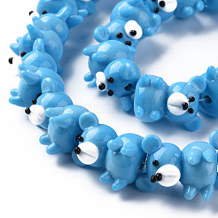 Opaque Handmade Bumpy Lampwork Beads Strands&nbsp;LAMP-T007-19-A02