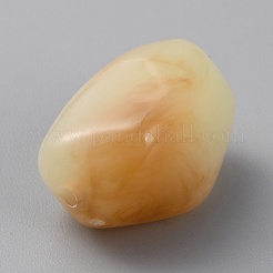 不透明なアクリルビーズ  ツートン  ナゲット  サドルブラウン  21x15.5x14.5mm  穴：2mm&nbsp;CRES-TAC0010-04N