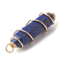 Natural  Lapis Lazuli Copper Wire Wrapped Pointed Pendants&nbsp;PALLOY-JF02462-03