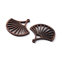 クルミ材レーザーカットペンダント  中空のチャーム  染色されていない  葉  30x30x2.5mm  穴：1.6mm&nbsp;X-WOOD-Q051-04C