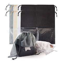 8Pcs 4 Colors Blank Non-Woven DIY Craft Drawstring Storage Bags&nbsp;ABAG-GN0001-10B