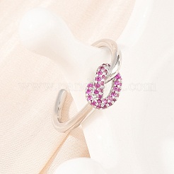 Brass Micro Pave Cubic Zirconia Finger Rings&nbsp;RJEW-C153-01P-03