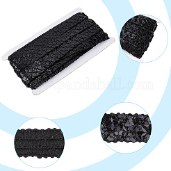 プラスチックスパンコールビーズ  スパンコールビーズ  装飾アクセサリー  3列パレットロール  フラットラウンド  ブラック  20x1.2mm  13m /カード&nbsp;OCOR-WH0079-78A