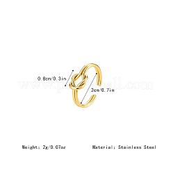 女性用304ステンレススチールカフオープンリング  結び目  18KGP本金メッキ  20mm&nbsp;RN0732-1