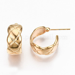 Brass Half Hoop Earrings&nbsp;KK-R117-038-NF