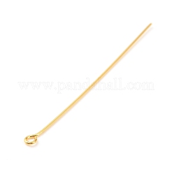 真鍮製アイピン  18KGP本金メッキ  51x3x0.7mm  穴：1.5mm&nbsp;KK-F824-113F-G