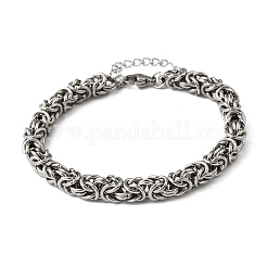 304 Stainless Steel Byzantine Chains Bracelets for Women&nbsp;BJEW-P399-01A-P