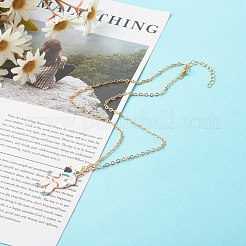 Alloy Enamel Astronaut Pendant Necklaces&nbsp;NJEW-JN03622-02