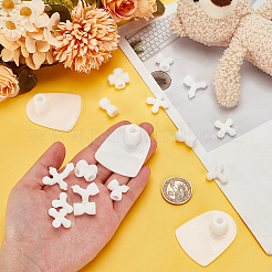 78個 8スタイル プラスチック人形ジョイント  人形作りアクセサリー  ホワイト  15~50x10~40x6.5~24.5mm  穴：6mm&nbsp;KY-OC0001-38