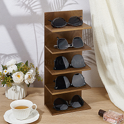 4-Tier Wood Wall Mounted Sunglasses Organizer Holder&nbsp;ODIS-WH0043-184A
