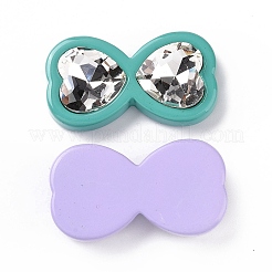 アクリルカボション  アクリルラインストーン付き  蝶結び  ミックスカラー  22.5x41.5x8mm&nbsp;OACR-E008-03