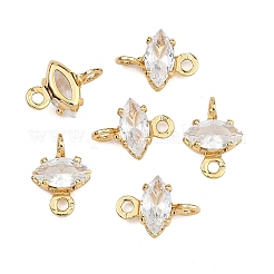 SHEGRACE Brass Pave Cubic Zirconia Horse Eye Connector Charms&nbsp;XGRQ2O424-436A-G