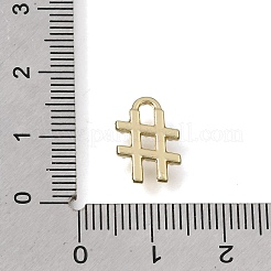 真鍮とプラスチックのパールペンダント  ハッシュタグシンボルチャーム  ライトゴールド  13x9x2mm  穴：1.7x3mm&nbsp;PL-CBAE379-06LG-B