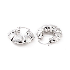 Brass Croissant Thick Hoop Earrings for Women&nbsp;EJEW-F303-06P