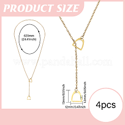 4Pcs 201 Stainless Steel Pendant Necklaces&nbsp;NJEW-CA0001-22G