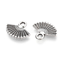 合金のチベット風チャーム  ファンチャーム  アンティークシルバー  11x13x1mm  穴：1.8mm&nbsp;TIBEP-T054-05AS