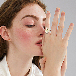 DIY Teardrop Cuff Ring Making Kits&nbsp;DIY-UN0008-13